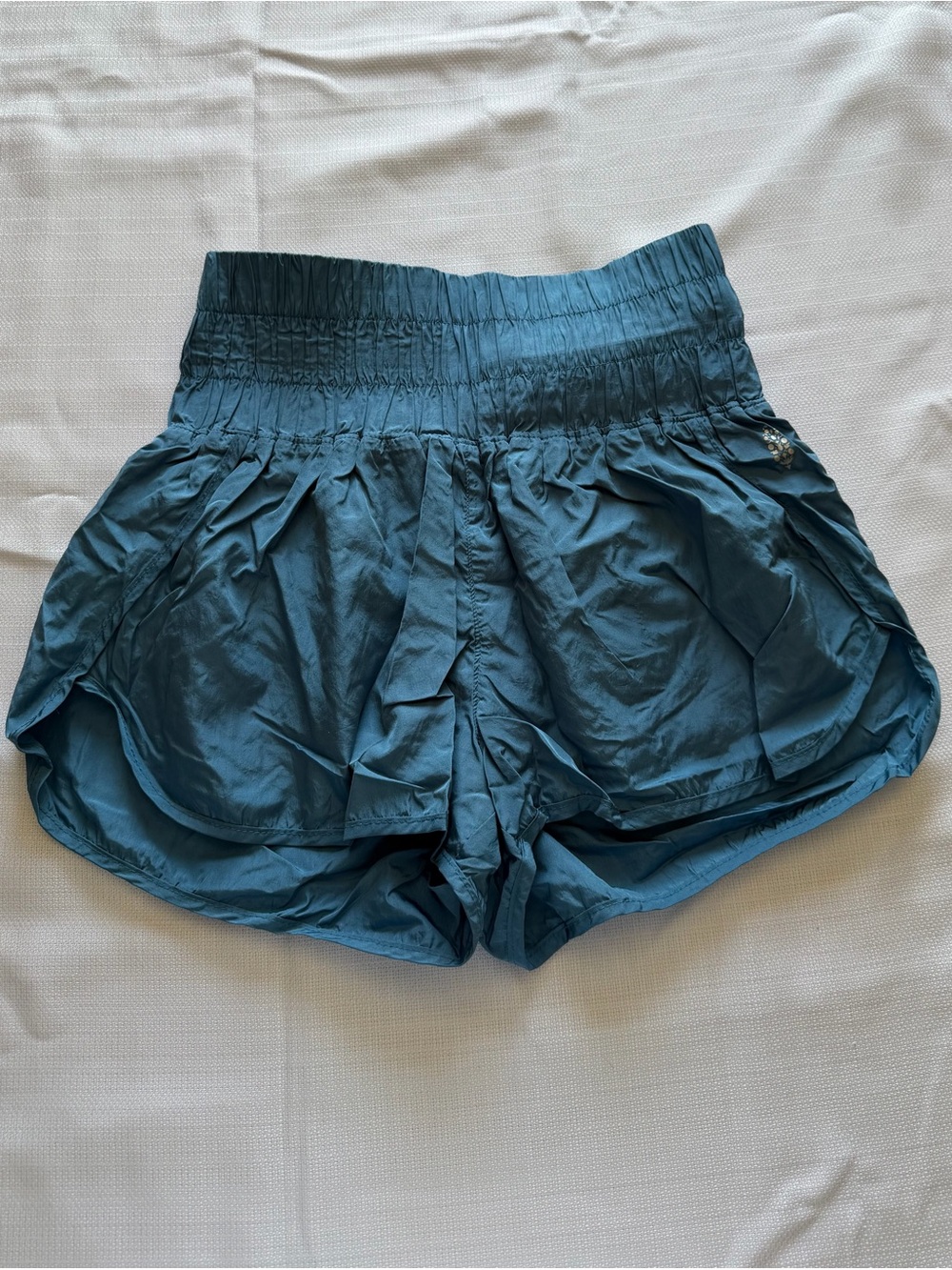 Free People Teal The Way Home Running Shorts